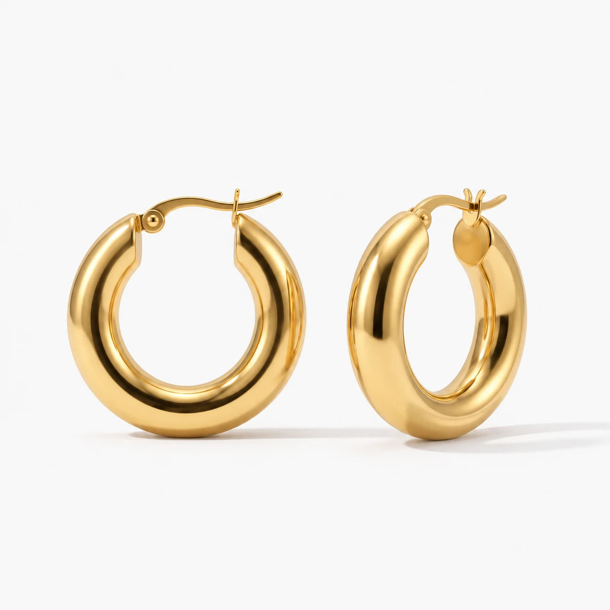 Polished Curve Hoops - thumbnail gold
