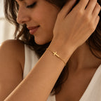 Pure Faith Cross Bracelet - lifestyle gold