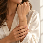 Pure Faith Cross Bracelet - lifestyle two hands
