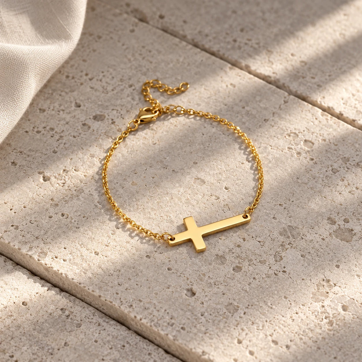 Pure Faith Cross Bracelet - editorial stone