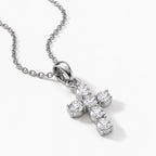 Quiet Faith Crystal Cross Necklace - quiet faith silver thumbnail