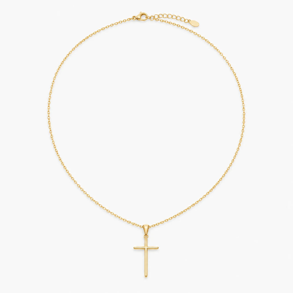Quiet Grace Cross Necklace - full product gold