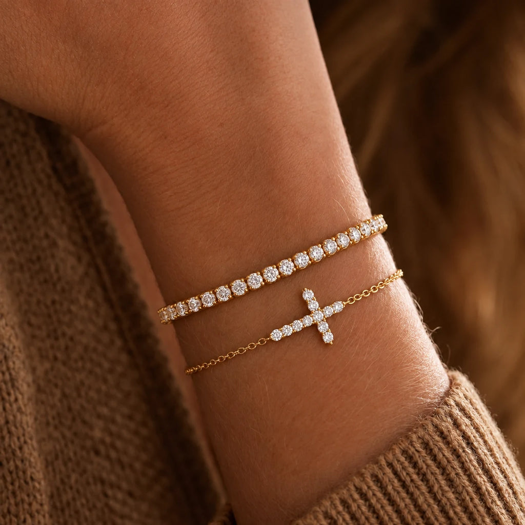 Radiance Tennis Bracelet - radiance tennis bracelet stacked