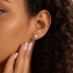 Radiant Crystal Studs - radiant crystal studs worn closeup