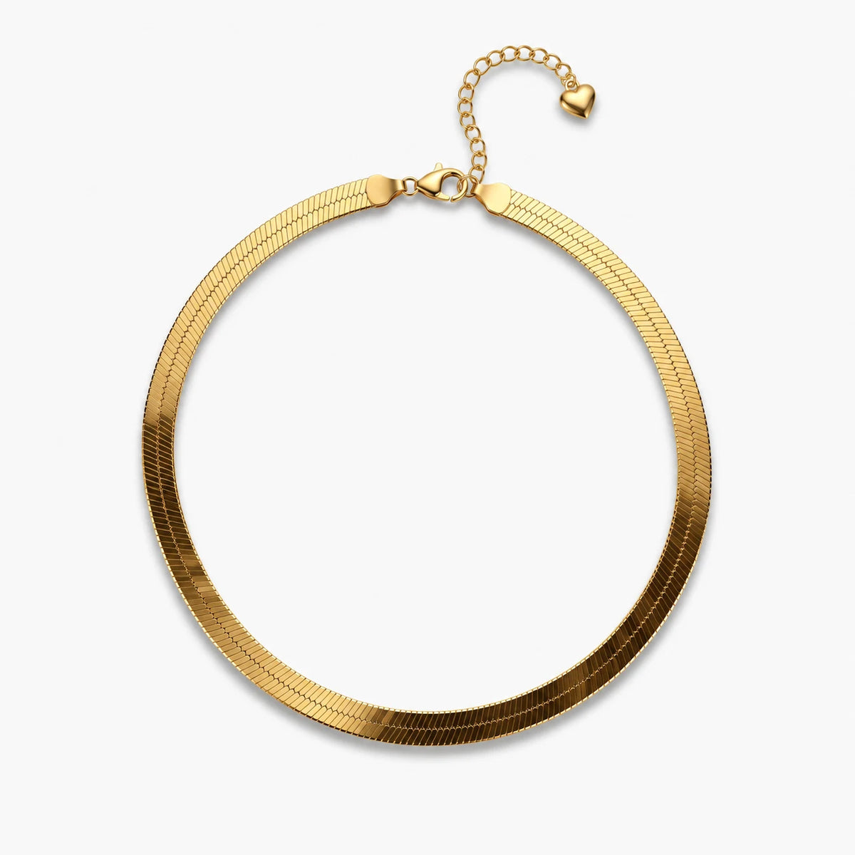 Radiant Herringbone Choker - full product gold