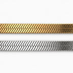 Radiant Herringbone Choker - macro dual finish