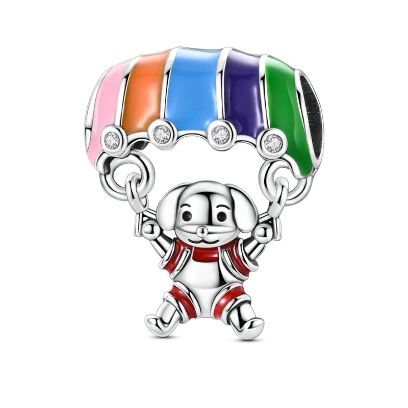 Rainbow Puppy Dangle Charm