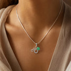 CALEO lifestyle necklace image - Lucky Horseshoe & Clover Dangle Charm - 2026-07-22