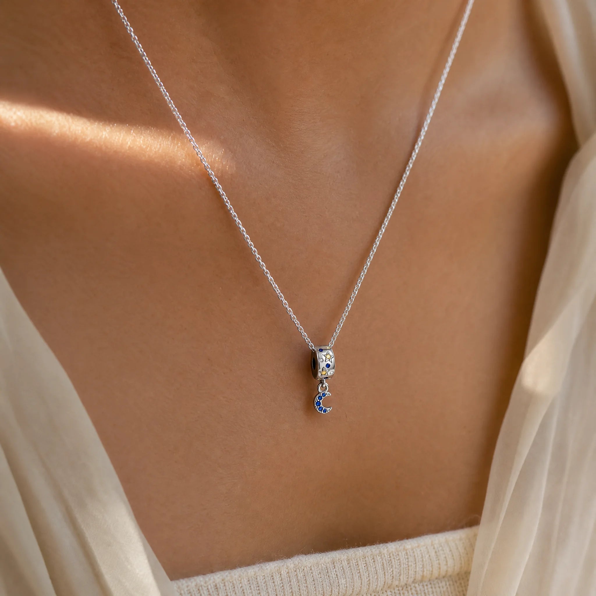 CALEO lifestyle necklace image - Celestial Moon & Stars Dangle Charm - 2026-07-22