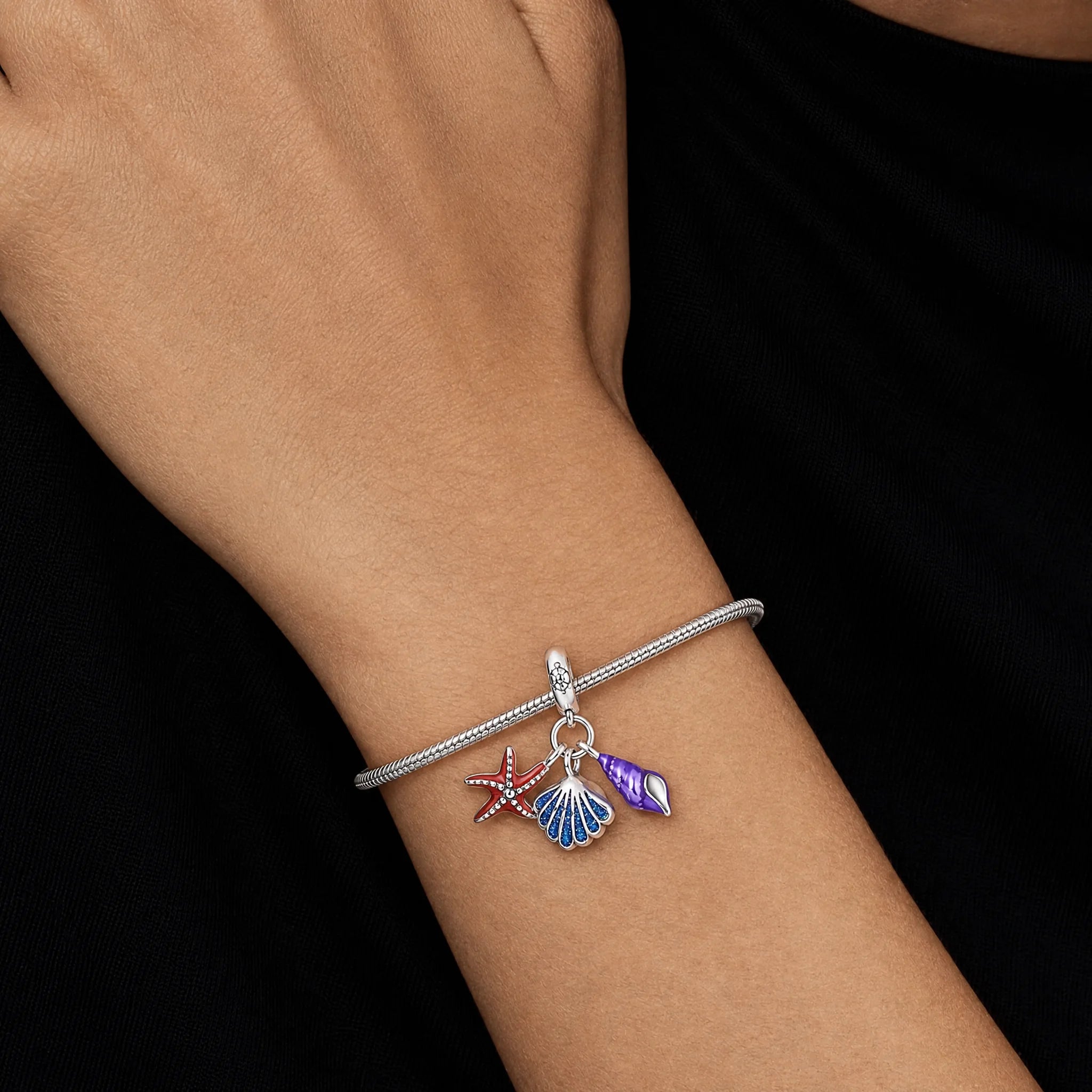 CALEO lifestyle necklace image - Seashell & Starfish Dangle Charm - 2026-07-22