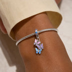 CALEO lifestyle necklace image - Pastel Butterfly Trio Dangle Charm - 2026-07-22