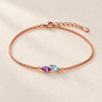 Leaf Family Birthstone Bracelet