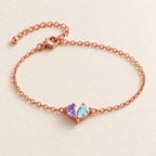 Duo Heart Birthstone Bracelet