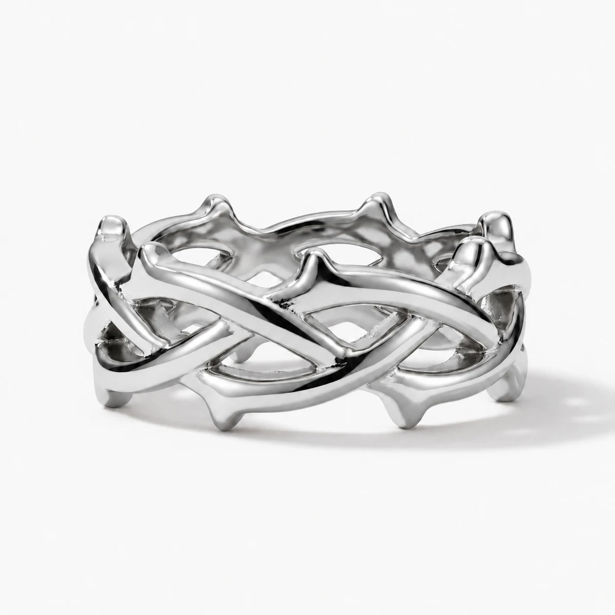 Sacred Thorn Woven Ring - thumbnail silver