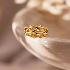 Sacred Thorn Woven Ring - product macro gold