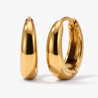 Sculpted Dome Huggie Hoops - thumbnail gold