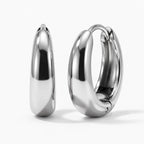 Sculpted Dome Huggie Hoops - thumbnail silver