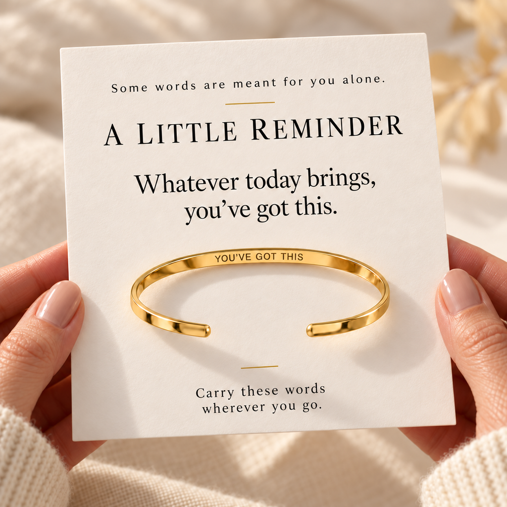 Secret Message Cuff Bracelet — You've Got This emotional message card