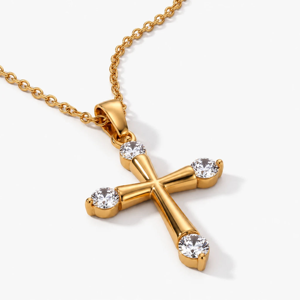 Serena Cross Necklace - thumbnail gold