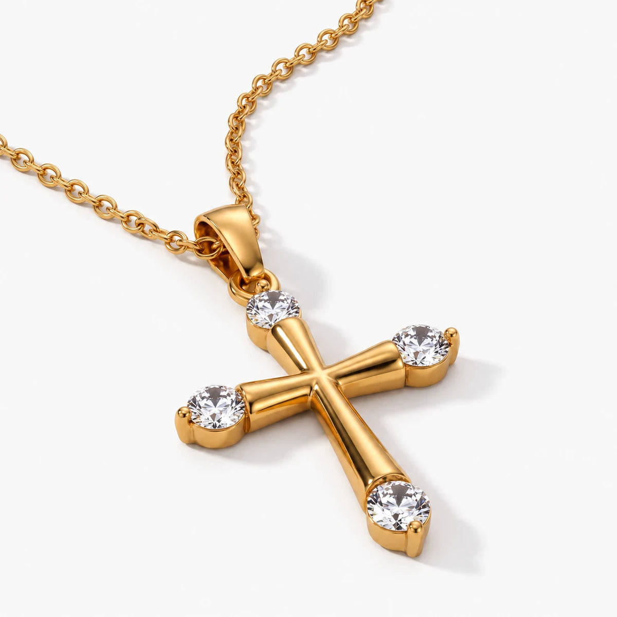 Serena Cross Necklace - thumbnail gold