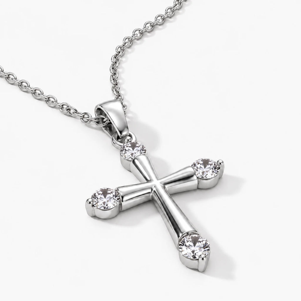 Serena Cross Necklace - thumbnail silver
