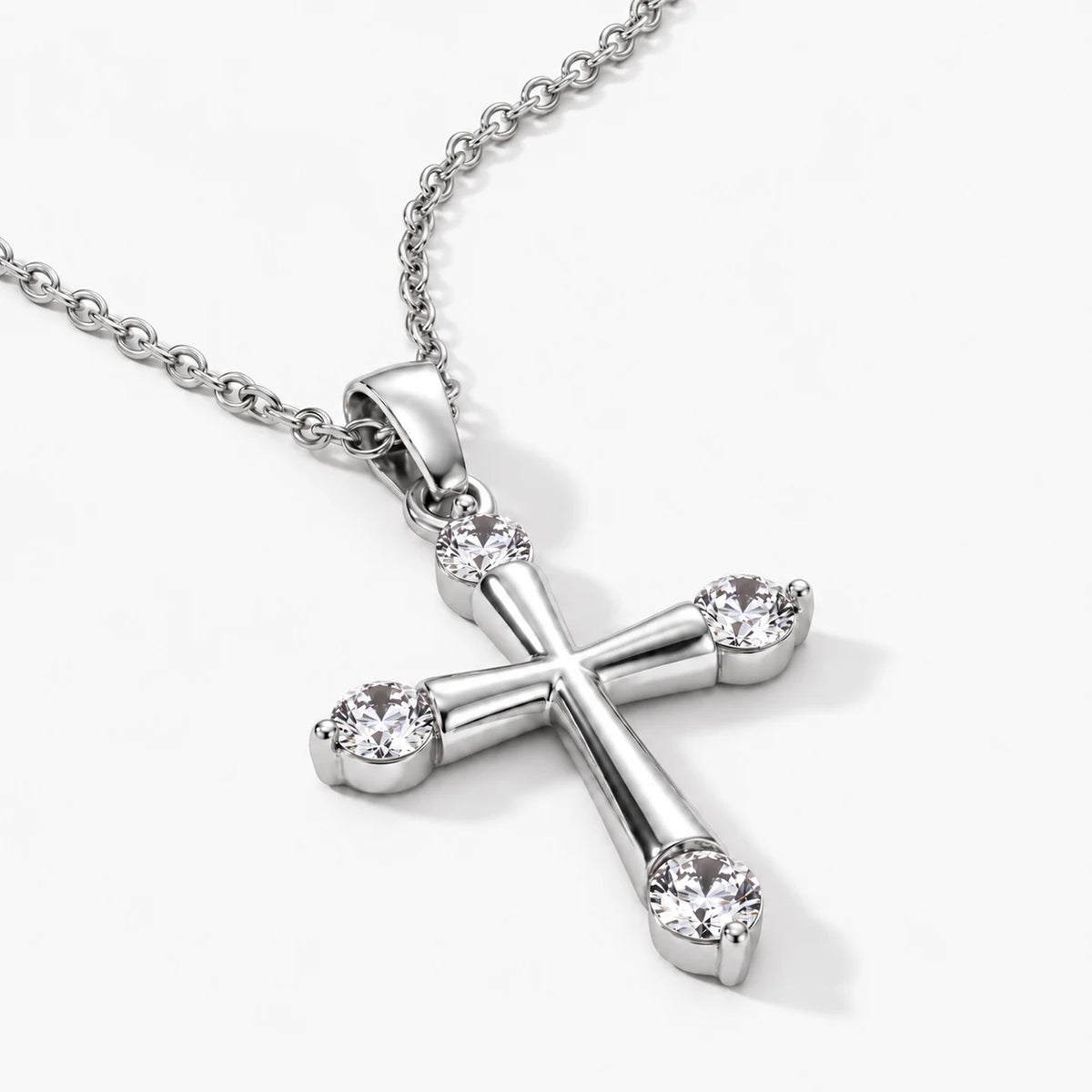 Serena Cross Necklace - thumbnail silver