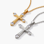 Serena Cross Necklace - finishes gold silver