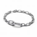 Silver paperclip link bracelet in 18 cm length