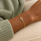 Sovereign Light Cross Bracelet - lifestyle gold sage