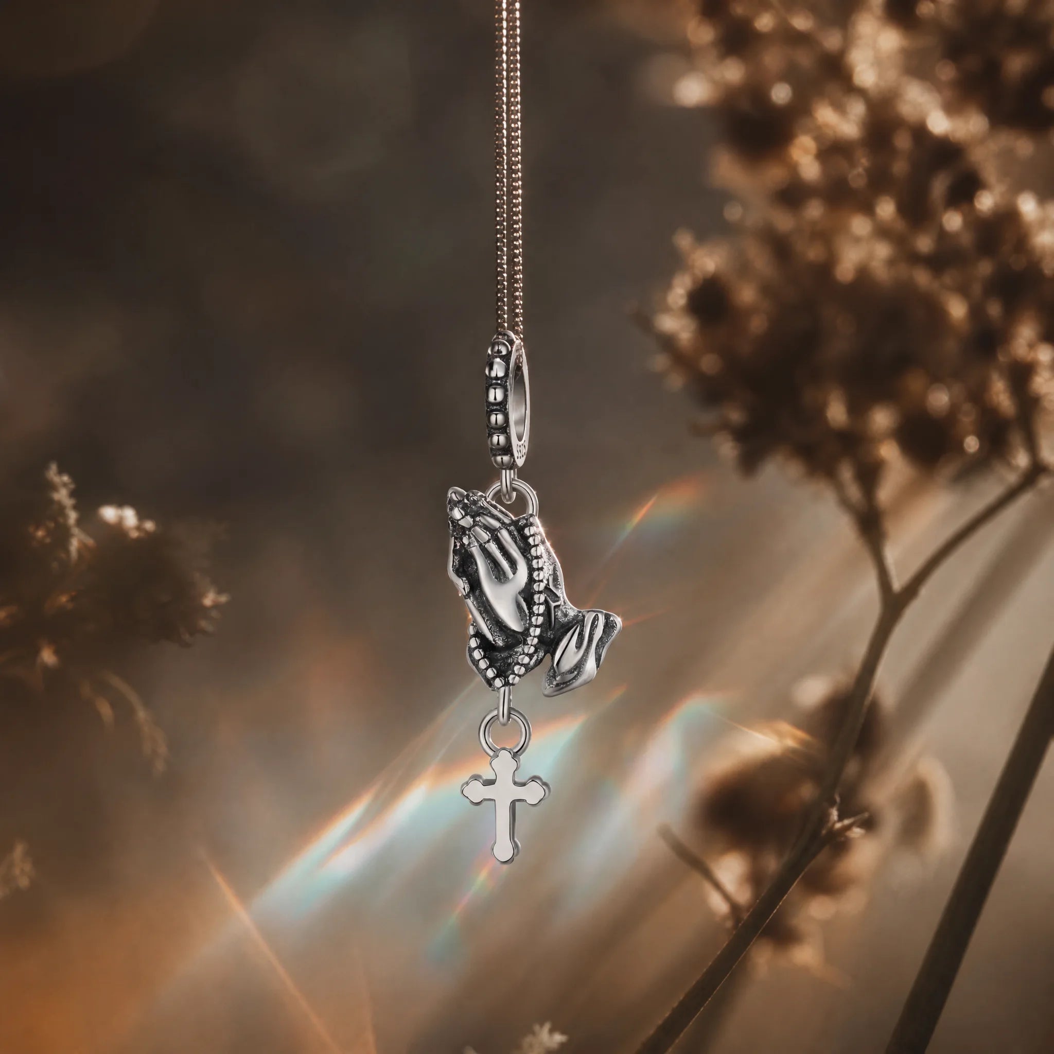 CALEO Spiritual & Mystic strict-ref lifestyle - Praying Hands Cross Dangle Charm - spiritual-mystic-grid-strict-ref-2007-r03-praying-hands-cross-dangle-charm-retry1