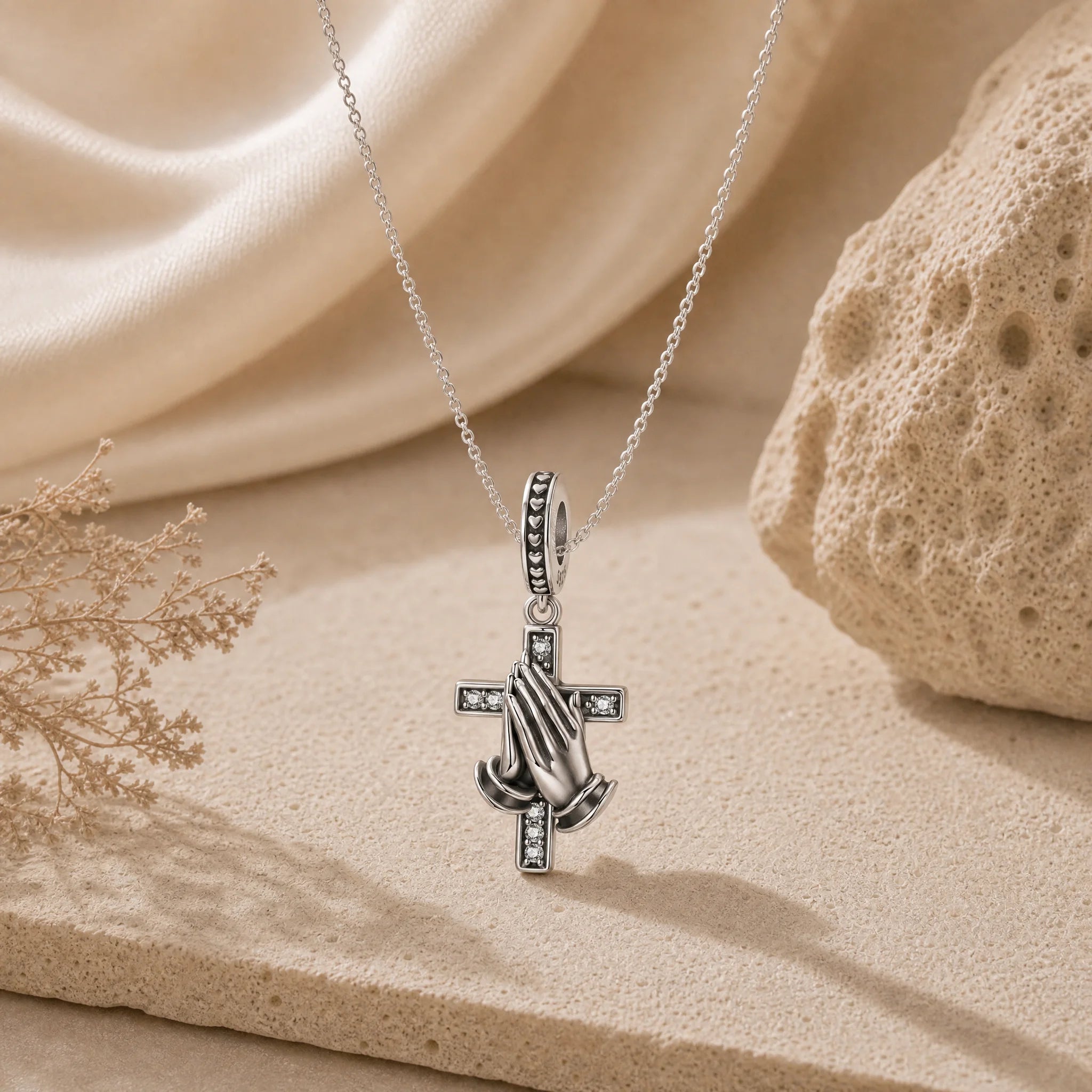 CALEO Spiritual & Mystic strict-ref lifestyle - Praying Hands Cross Charm - spiritual-mystic-grid-strict-ref-2007-r04-praying-hands-cross-charm
