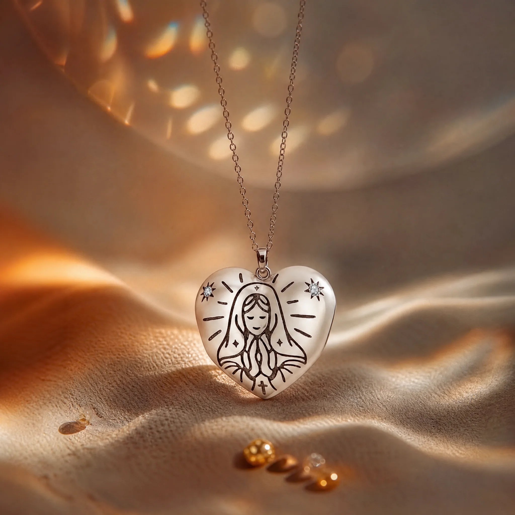 CALEO Spiritual & Mystic strict-ref lifestyle - Praying Mary Heart Charm - spiritual-mystic-grid-strict-ref-2007-r19-praying-mary-heart-charm
