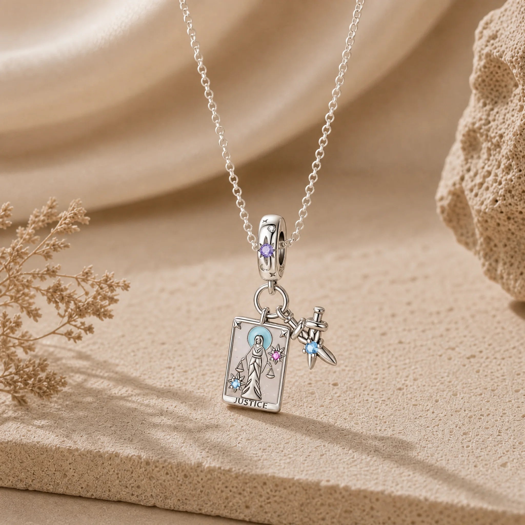 CALEO Spiritual & Mystic strict-ref lifestyle - Justice Tarot Card Charm - spiritual-mystic-grid-strict-ref-2007-r24-justice-tarot-card-charm