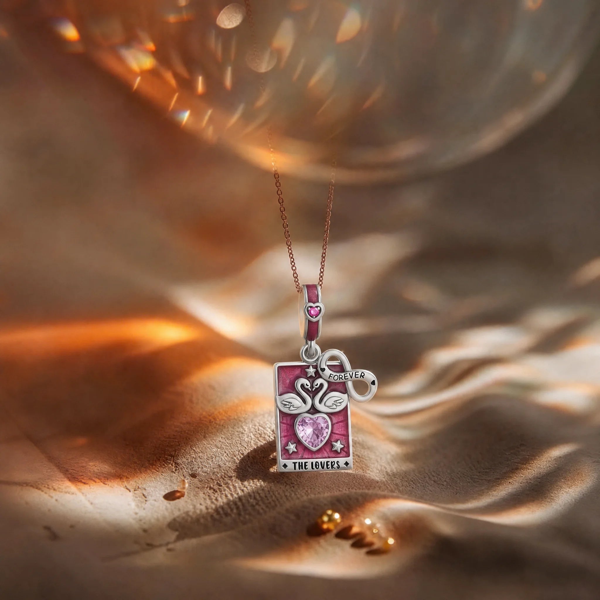CALEO Spiritual & Mystic strict-ref lifestyle - The Lovers Swan Tarot Charm - spiritual-mystic-grid-strict-ref-2007-r27-the-lovers-swan-tarot-charm