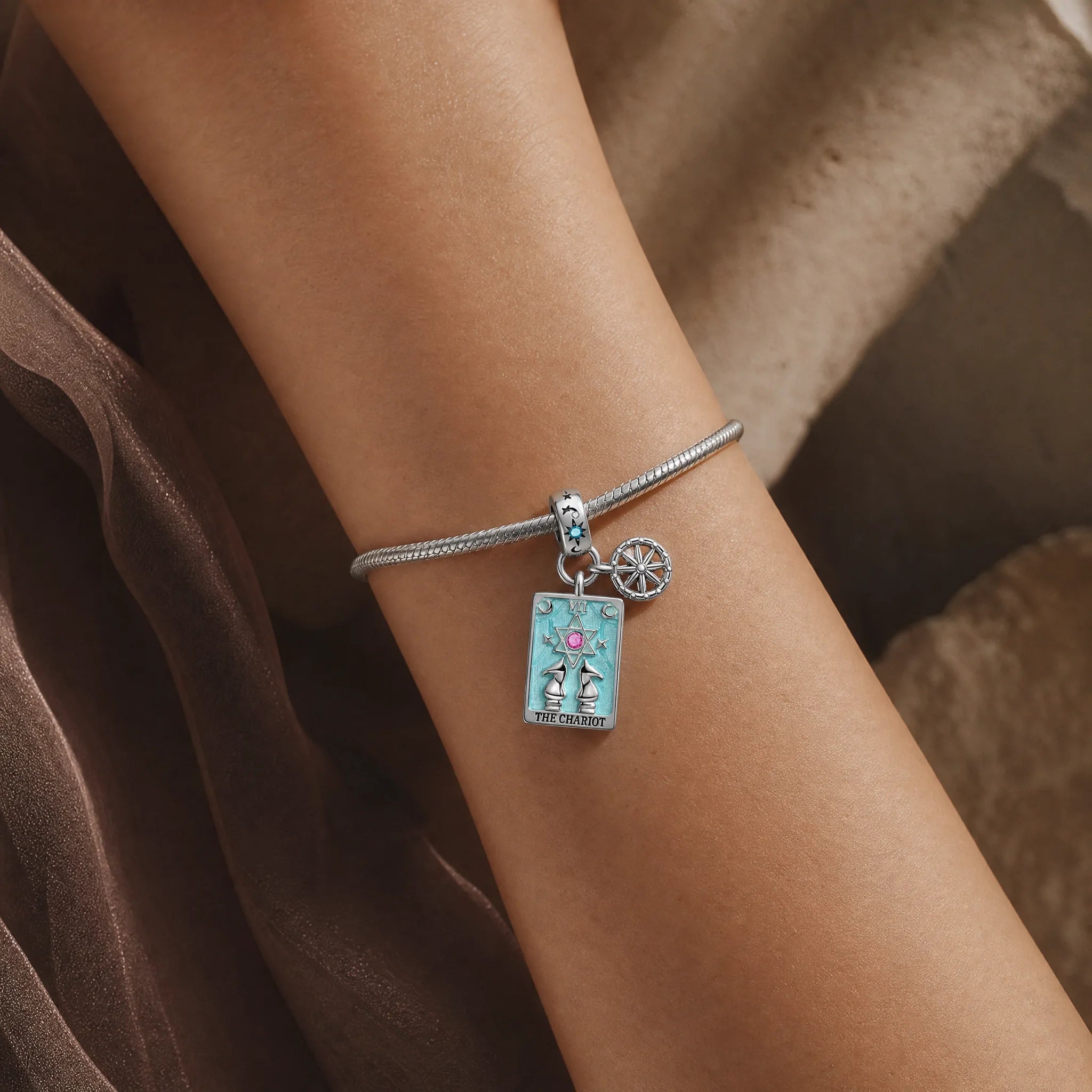 CALEO Spiritual & Mystic lifestyle - The Chariot Tarot Card Charm - spiritual-mystic-mixed-r32-the-chariot-tarot-card-charm