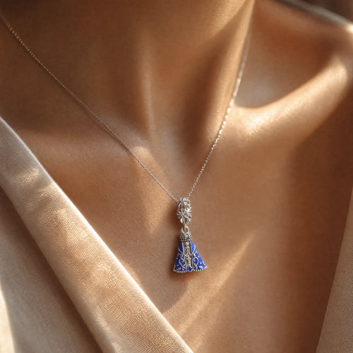 CALEO Spiritual & Mystic lifestyle - Blue Our Lady Dangle Charm - spiritual-mystic-necklace-r14-blue-our-lady-dangle-charm