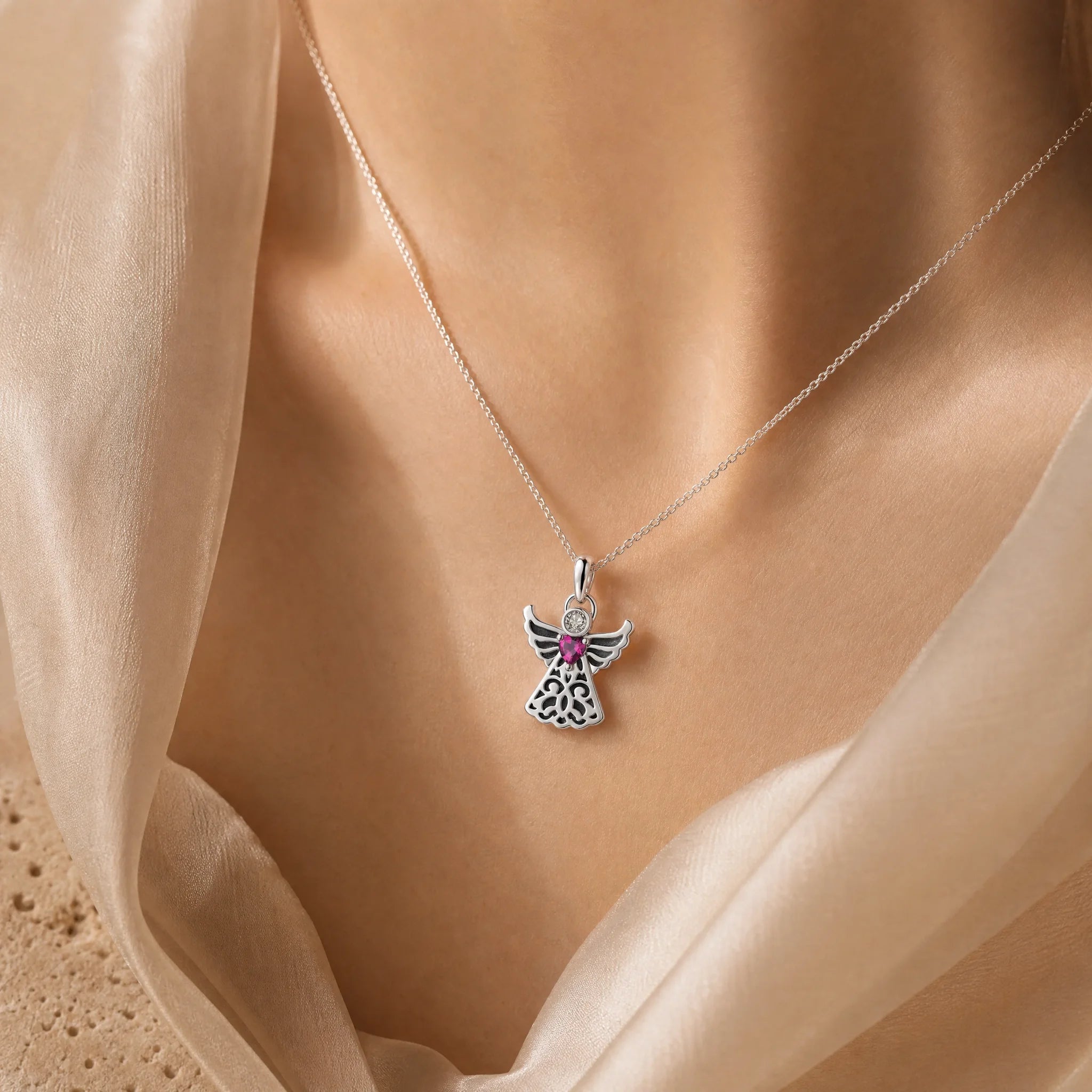 CALEO Spiritual & Mystic lifestyle - Crystal Angel Dangle Charm - spiritual-mystic-necklace-r19-crystal-angel-dangle-charm