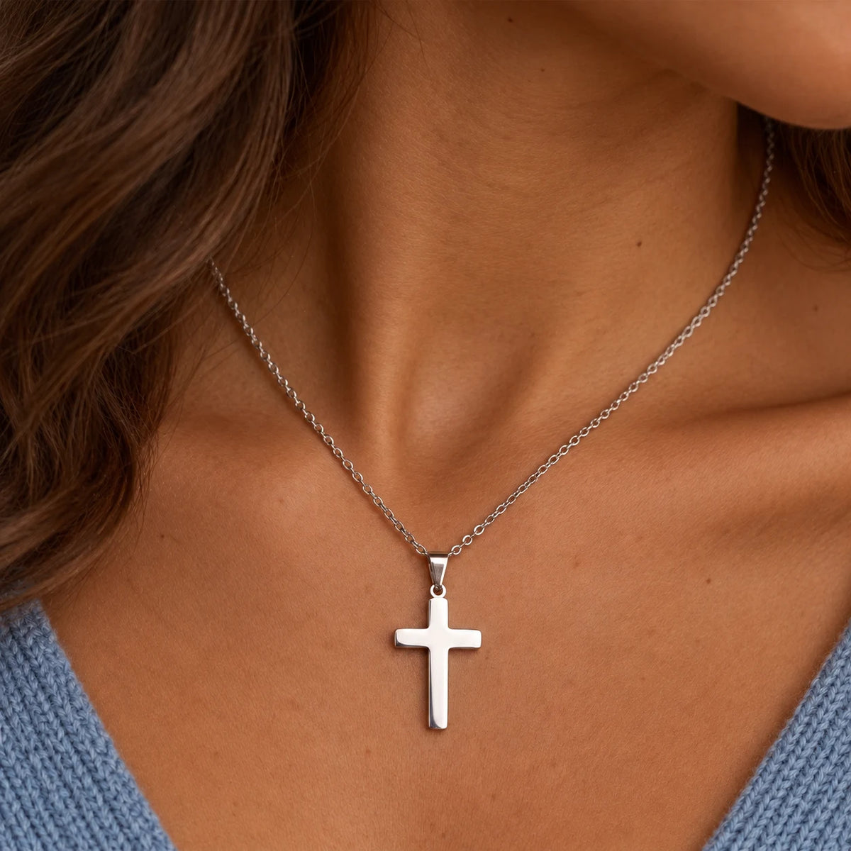 Steadfast Cross Necklace - steadfast cross silver woman
