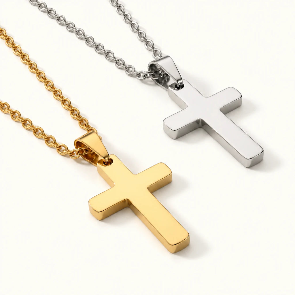 Steadfast Cross Necklace - steadfast cross gold silver