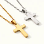 Steadfast Cross Necklace - steadfast cross gold silver