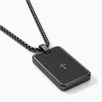 Steadfast Cross Tag Necklace - thumbnail black