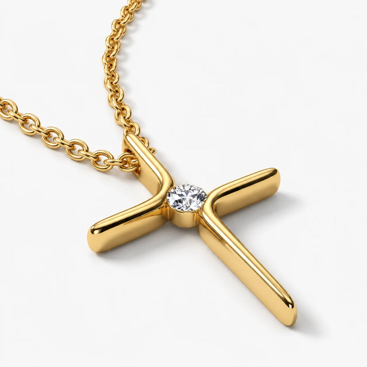 Stillpoint Cross Necklace - thumbnail gold