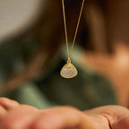 CALEO lifestyle necklace image - Striped Crystal Clam Shell Dangle Charm - 2026-07-22