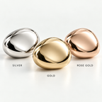 Luxury polished finish samples in Silver, Gold and Rose Gold