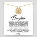 To My Daughter Four-Leaf Clover Necklace Gift Set