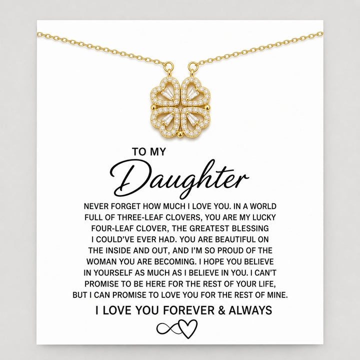 To My Daughter Four-Leaf Clover Necklace Gift Set