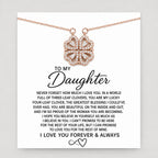 To My Daughter Four-Leaf Clover Necklace Gift Set