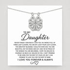 To My Daughter Four-Leaf Clover Necklace Gift Set