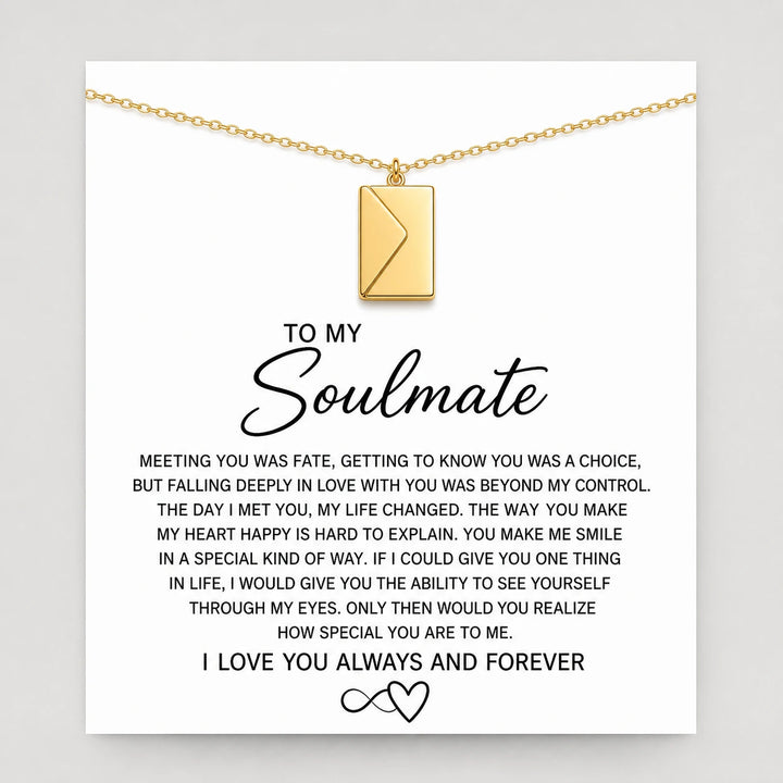 To My Soulmate Envelope Necklace Gift Set