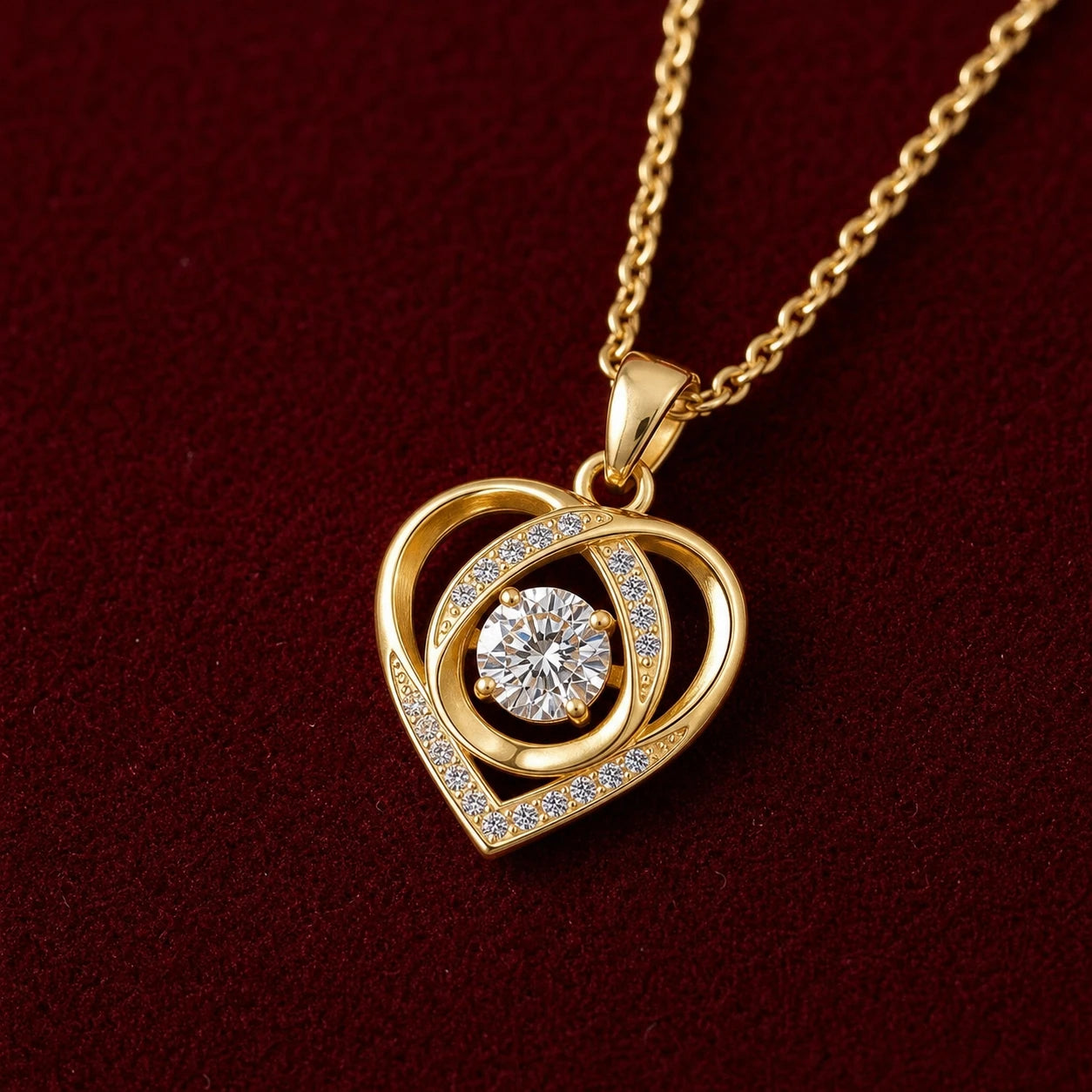 CALEO To My Wife Heart Necklace Gift Set to-my-wife-01-gold